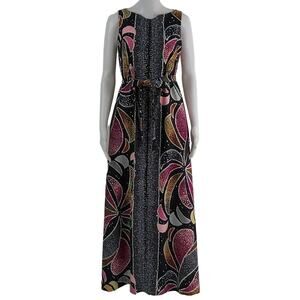 Vintage I.MAGNIN & Co. "A Royal Robe" Cotton Maxi Dress Size 10 60's Vintage